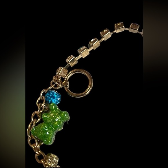 BETSEY JOHNSON Primary Colors Gummy Bear Fireball Crystals Charm Bracelet NWT - Picture 4 of 7
